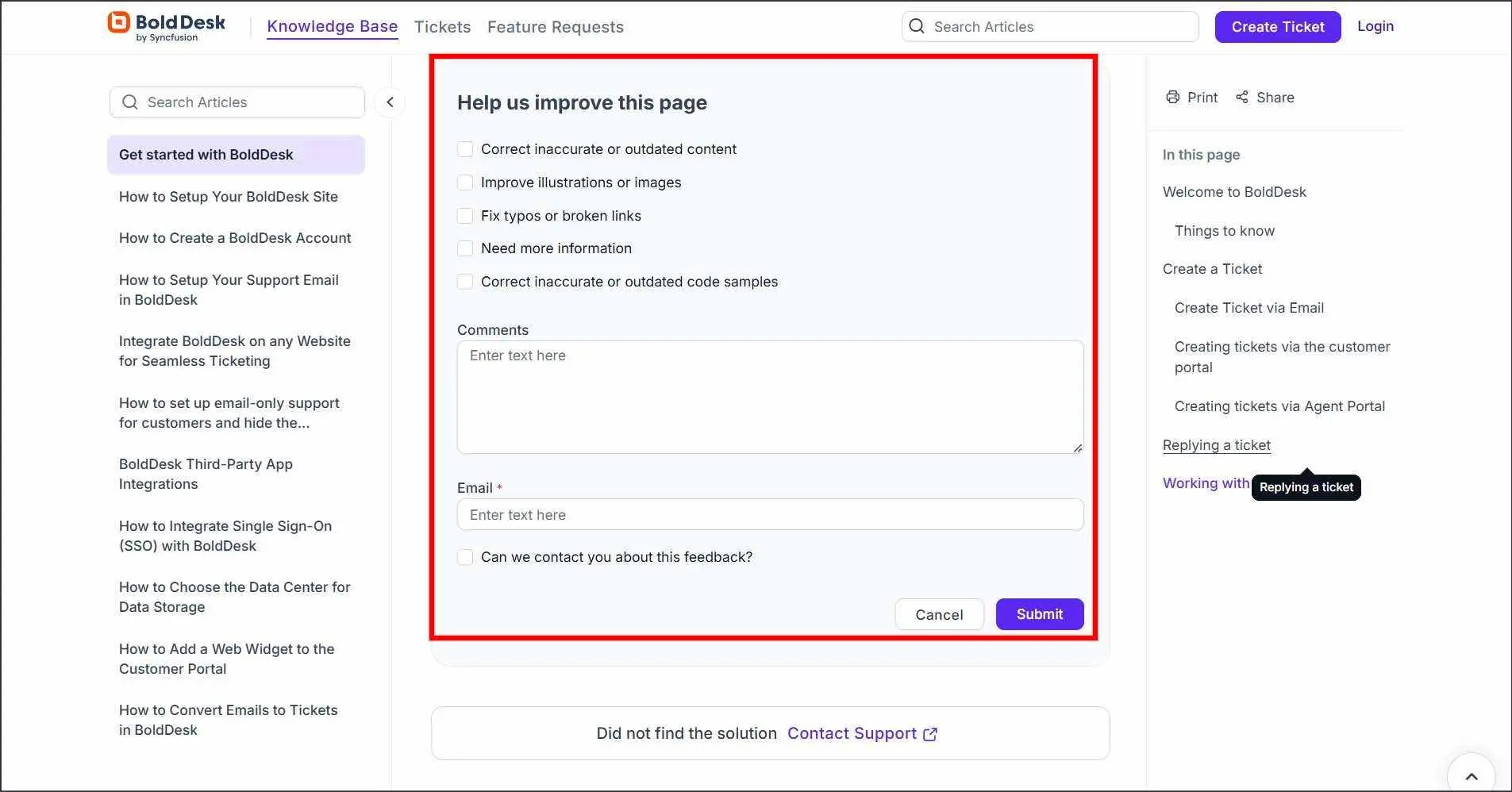 Reports on Knowledge base examples