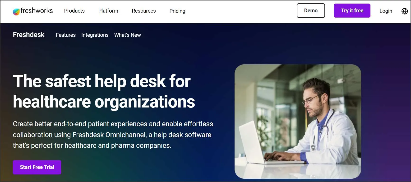 Freshdesk healthcare help desk software supporting HIPAA compliant patient communication and secure support workflows